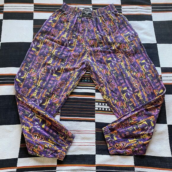 Vintage Infinity Parachute Body Builder Pants. Large. USA. Rare. Abstract Print.